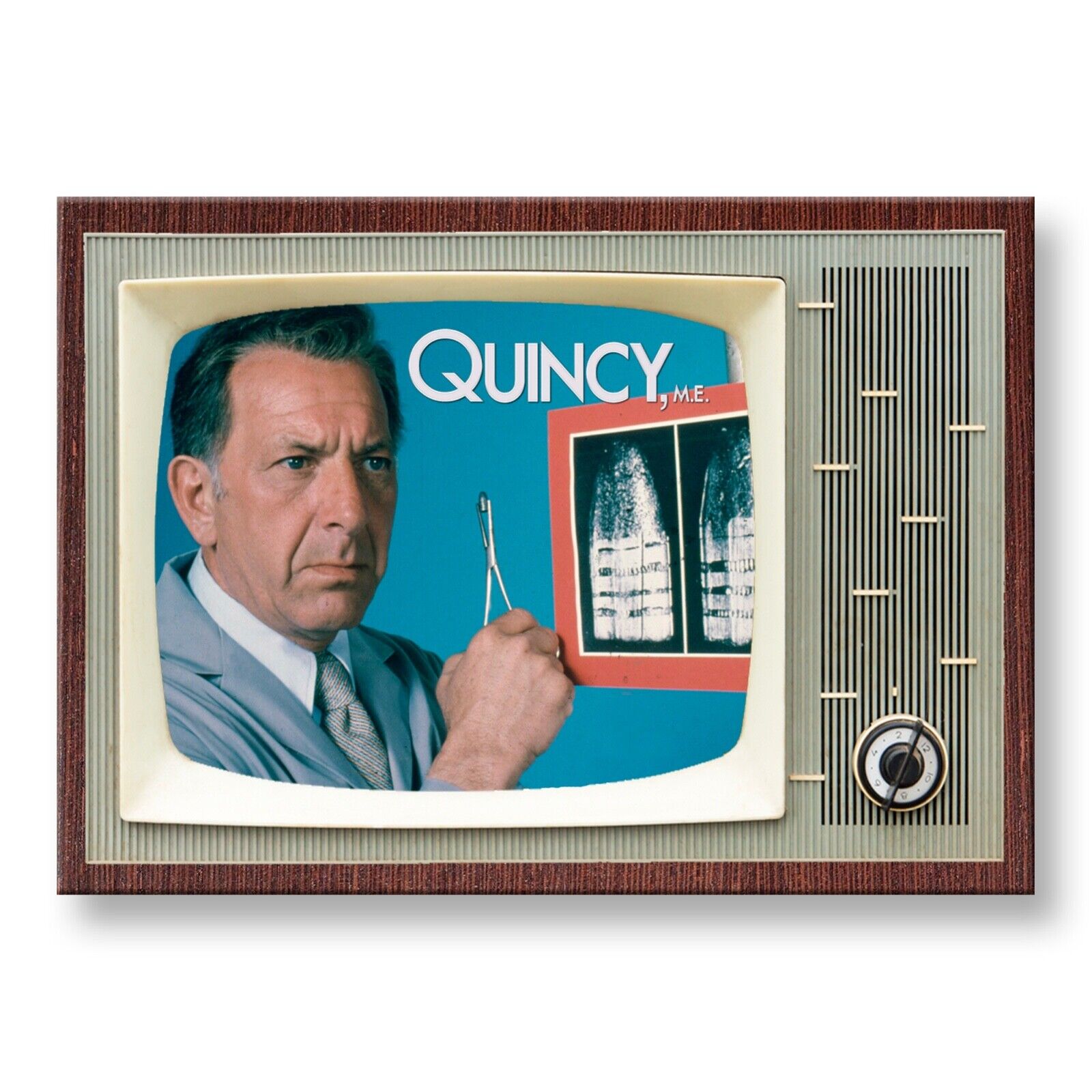 Quincy ME TV Show Classic TV 3.5 inches x 2.5 inches Steel Fridge Magnet