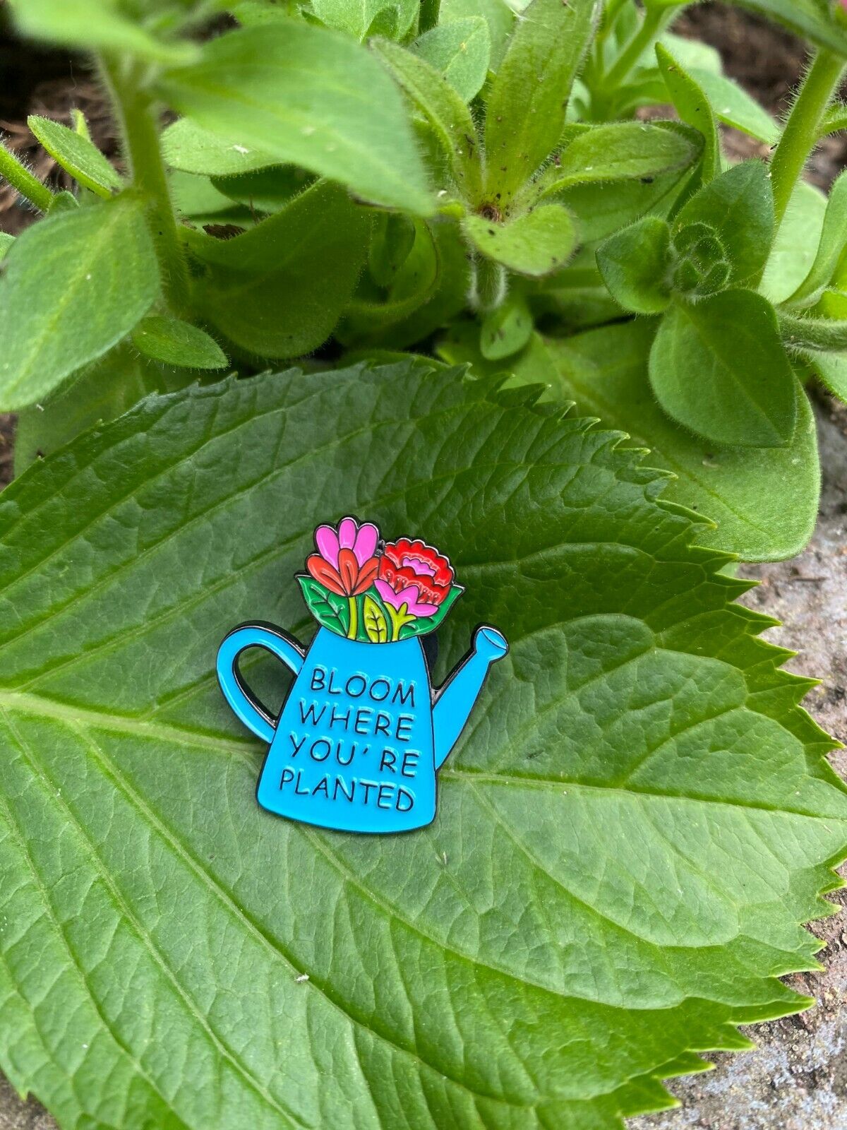 Mental Health Awareness Enamel Pin Badge Bloom Where You\'re Planted Flowers MIND
