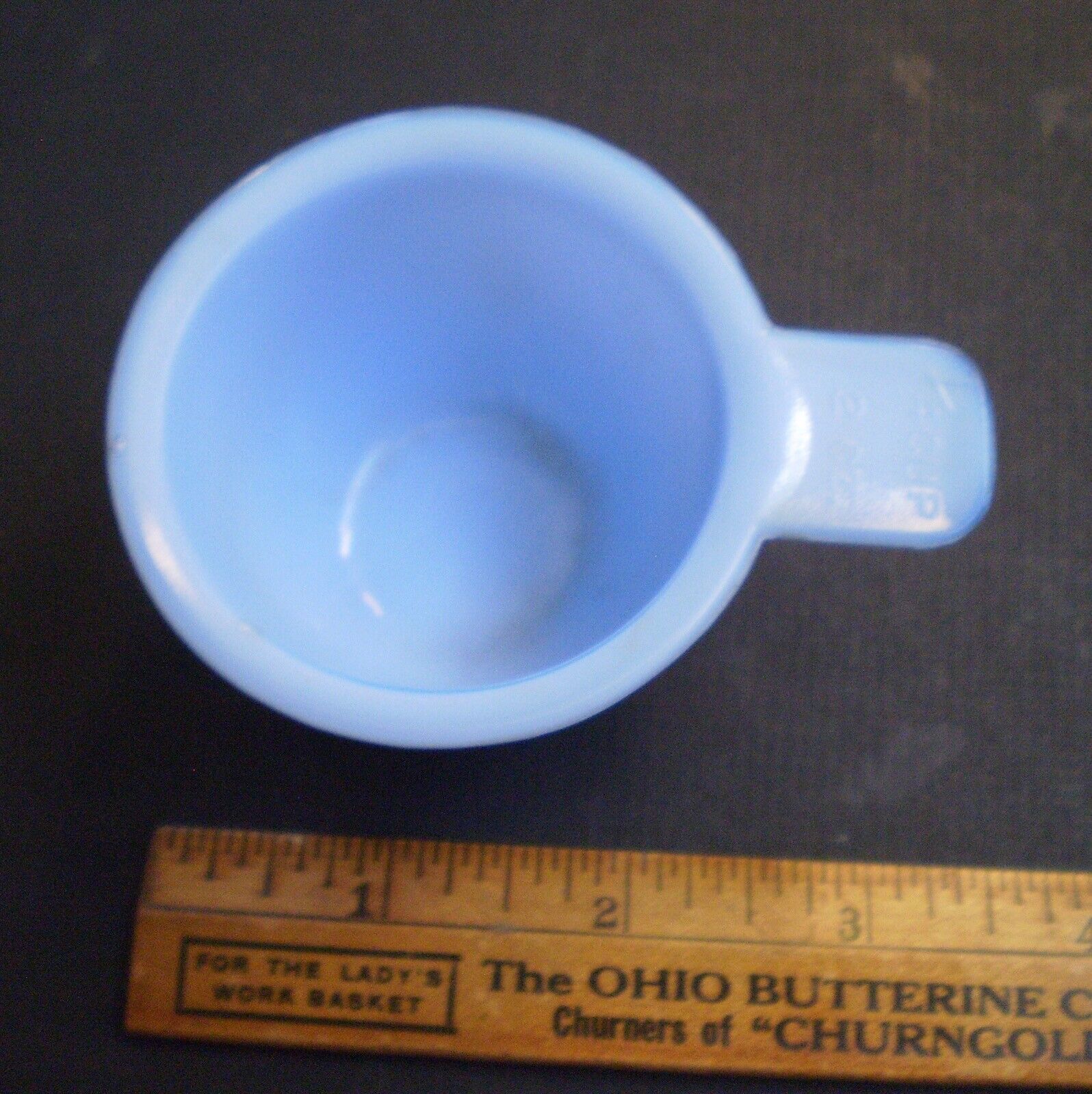 Vintage Depression Glass Jeannette Delphite Blue 1/4 Cup Measure