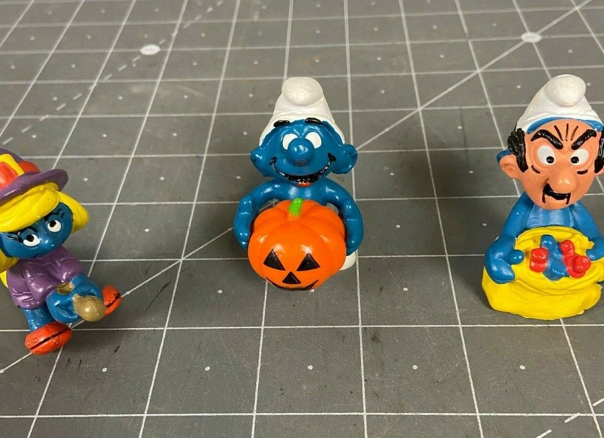Three Vintage 1984 Halloween Smurfs