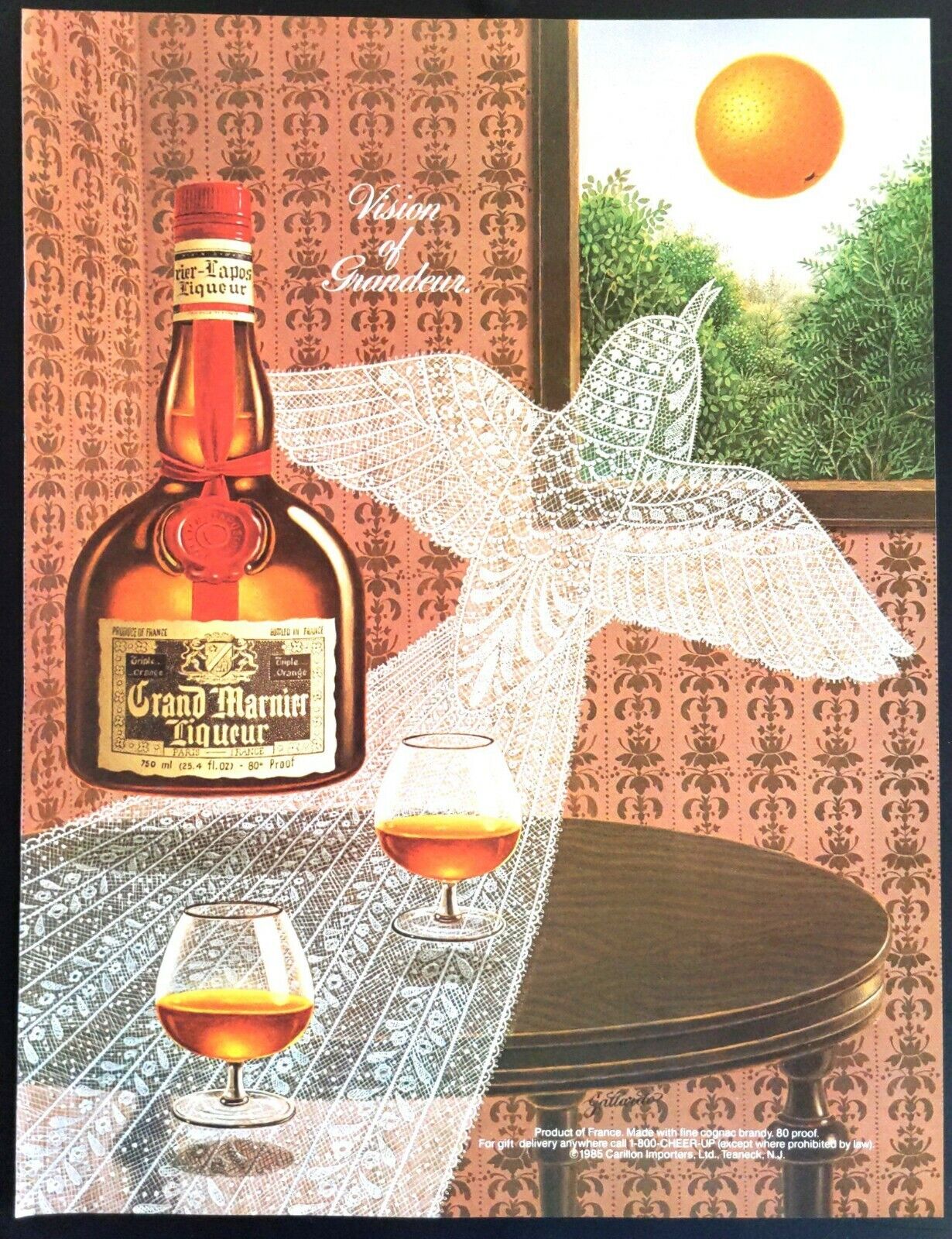 1986 GRAND MARNIER LIQUEUR Vision Of Grandeur   Vintage Print Ad
