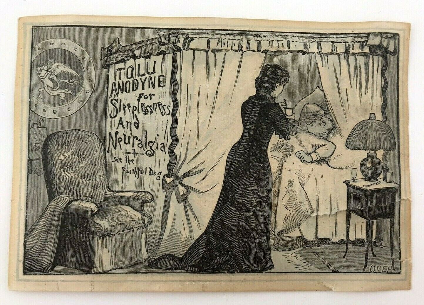 VTG Hunnewell\'s Tolu Anodyne Victorian Trade Card Boston MA Medicine Ad