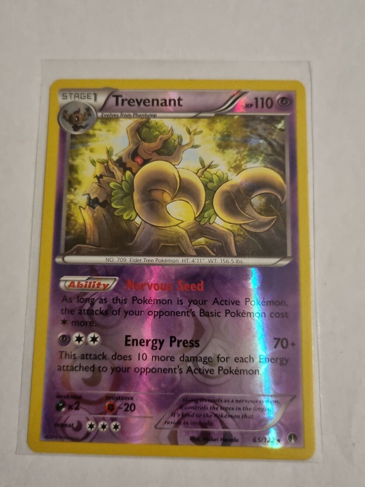 Trevenant 65/122 Pokemon Card XY Breakpoint Rare Reverse Holo Foil TCG
