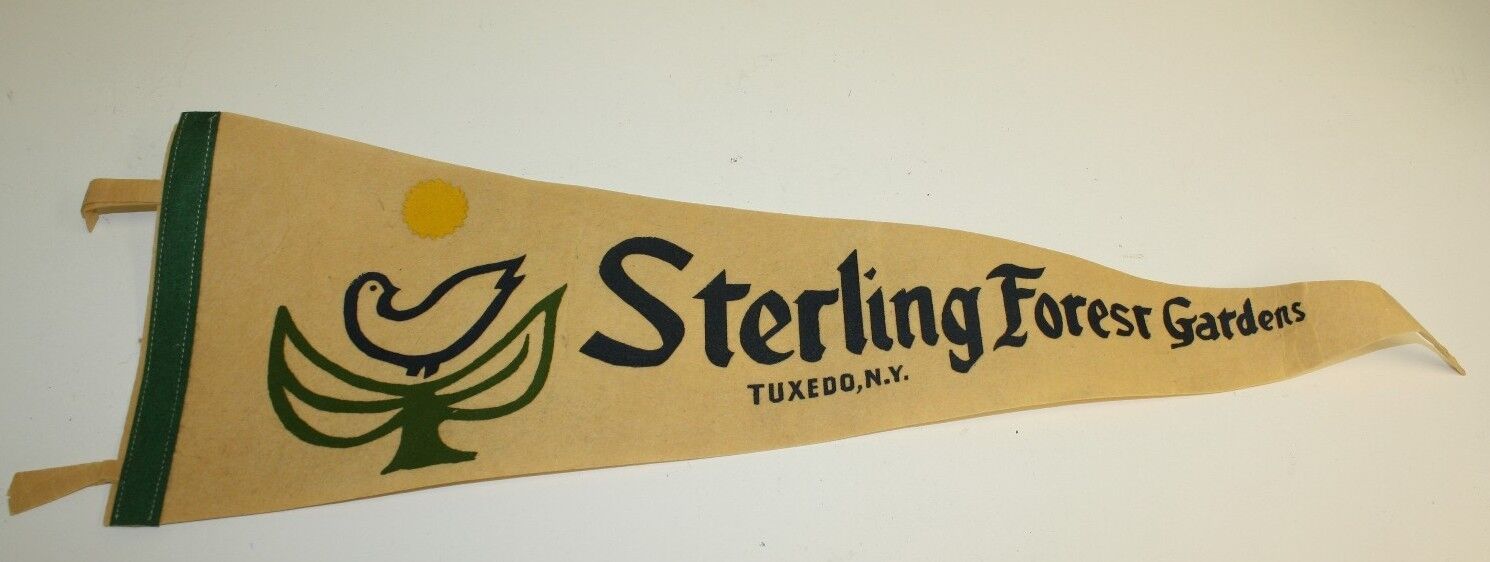 WOW Vintage Soft Sterling Forest Gardens Tuxedo NY Pennant Flag Rare EX