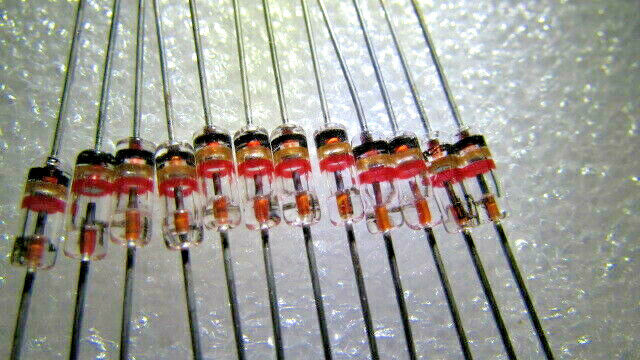 1N34A ITT Vintage Germanium Color Coded Glass Diode (10/Pkg) LIMITED STOCK USA