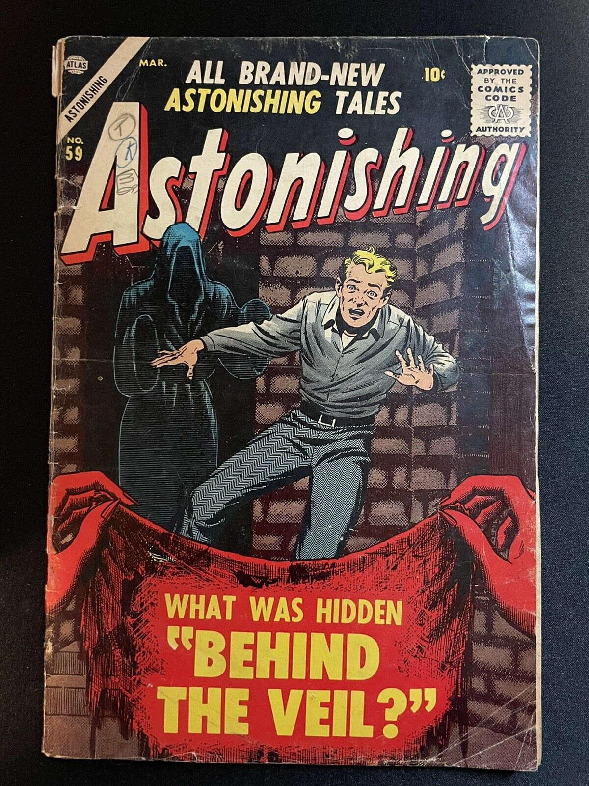 ASTONISHING #59 Atlas 1957 Vintage Marvel Silver Age Horror Bill Everett