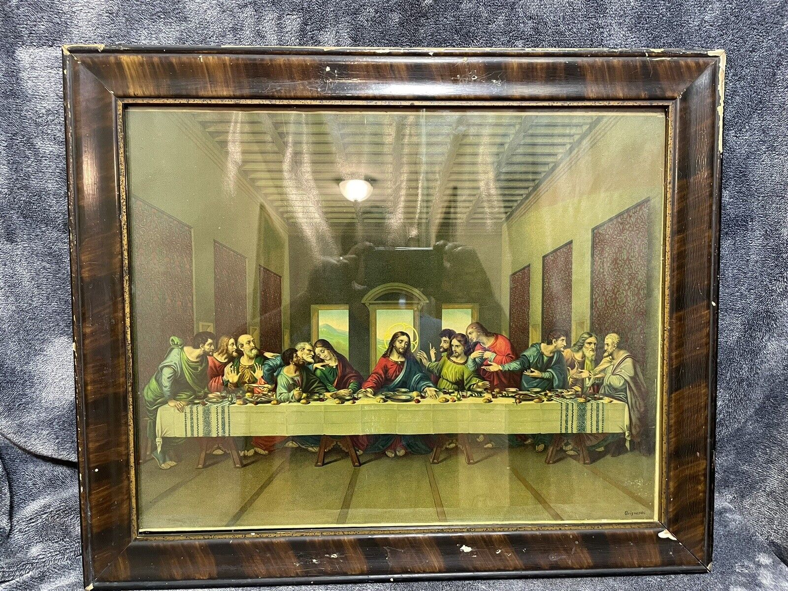 Vintage Jesus and last supper/Grignaschi/made in Germany/12 Apostles