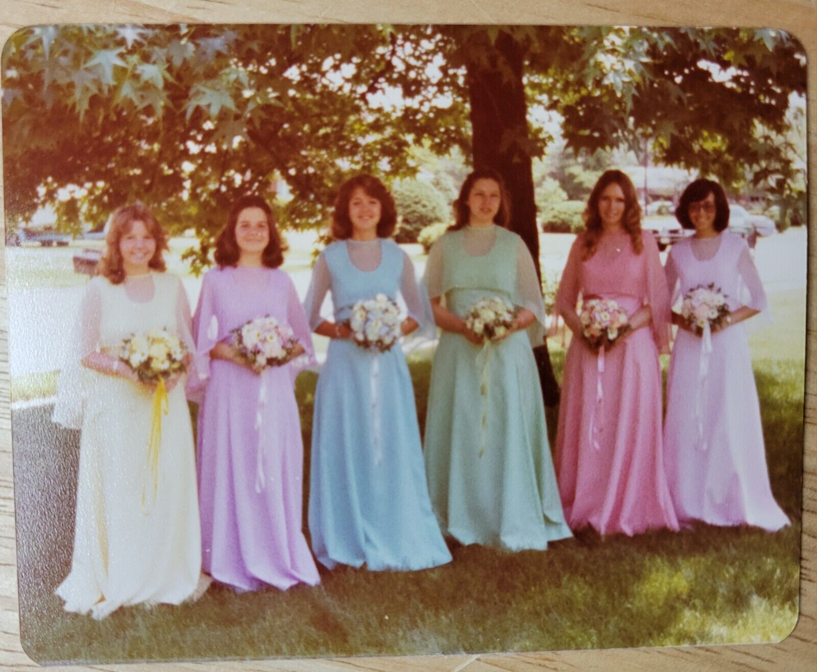 Vintage Original Photograph Snapshot Pretty Girls Pose Prom 1970s Estate Find