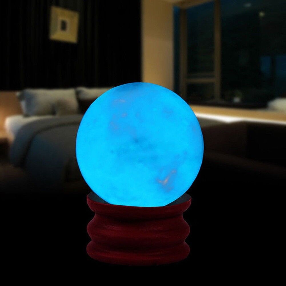 35MM Blue Luminous Quartz Crystal Sphere Ball Glow In The Dark Stone