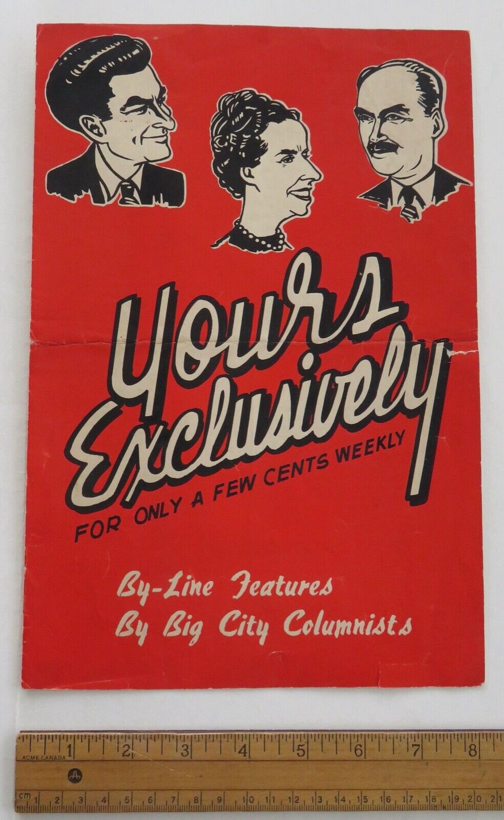 b36 Vancouver Sun promo 1946 columnists Jack Scott / Evelyn Caldwell / Philpott