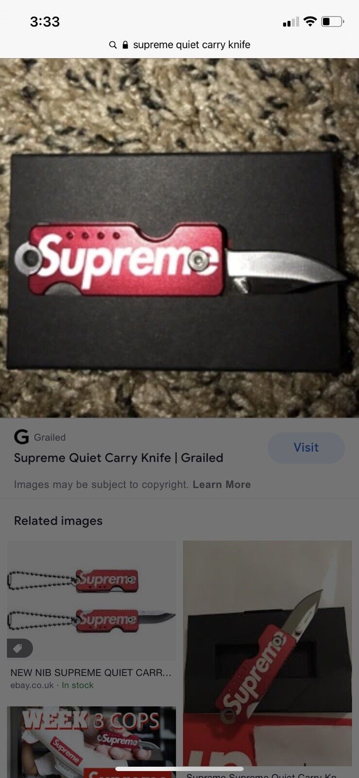 SUPREME Quiet Carry Keychain Knife