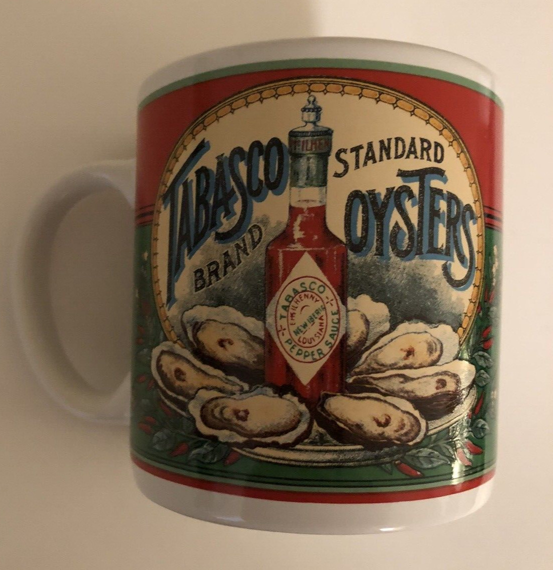 Tabasco Standard Brand Oysters McIlhenny Co. Avery Island, LA Coffee Mug 14 oz