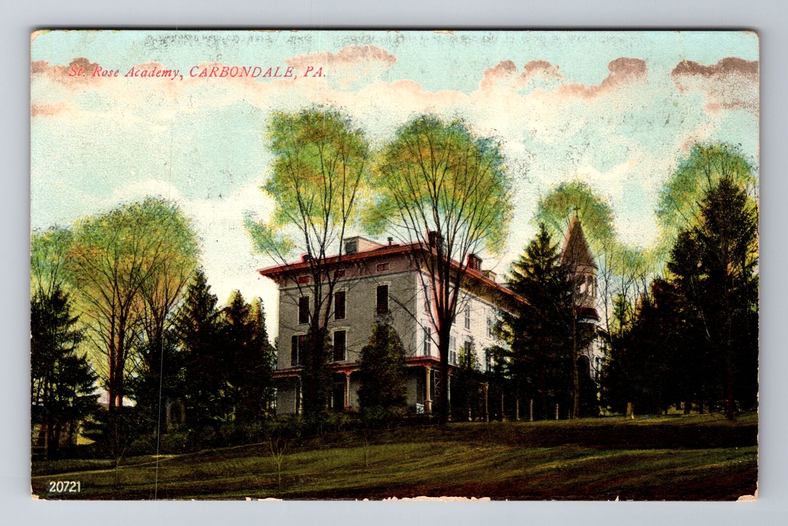 Carbondale PA-Pennsylvania, St Rose Academy, Antique, Vintage Souvenir Postcard