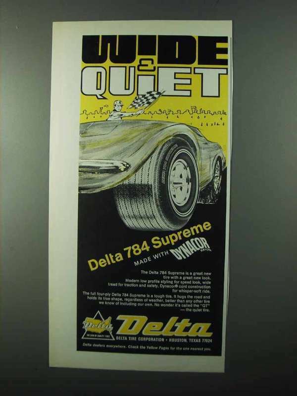 1971 Delta 784 Supreme Tire Ad - Wide & Quiet