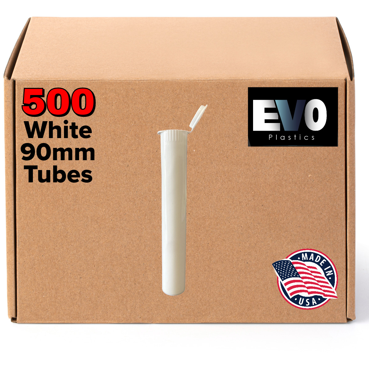 90mm White Pre-Roll Tubes 500 Bulk | Pre Roll Cones Raw | 1 1/4 .5g | Half G