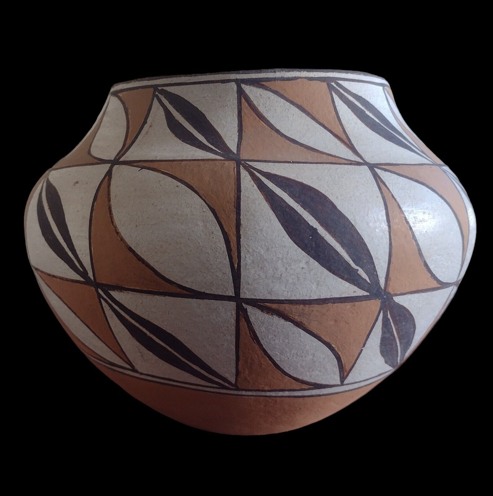 Classic Acoma Pueblo Polychrome Olla Pottery Jar Vintage Native American  9