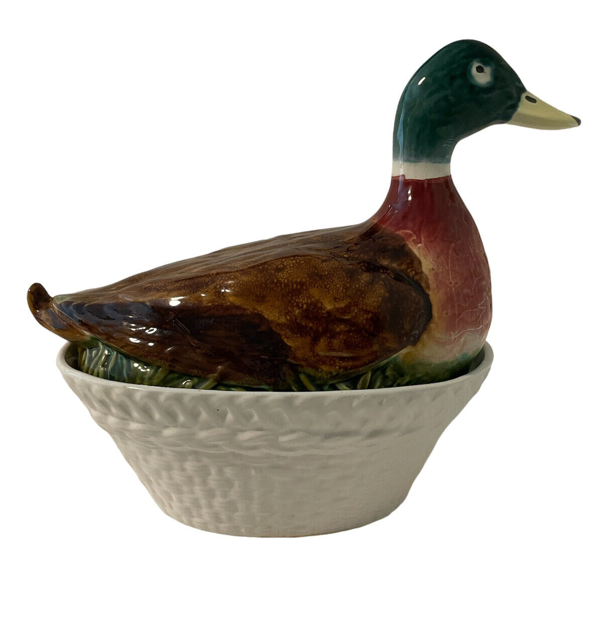 Vintage 1960s Mottahedeh Design Duck Soup Tureen with Lid Figural Portugal
