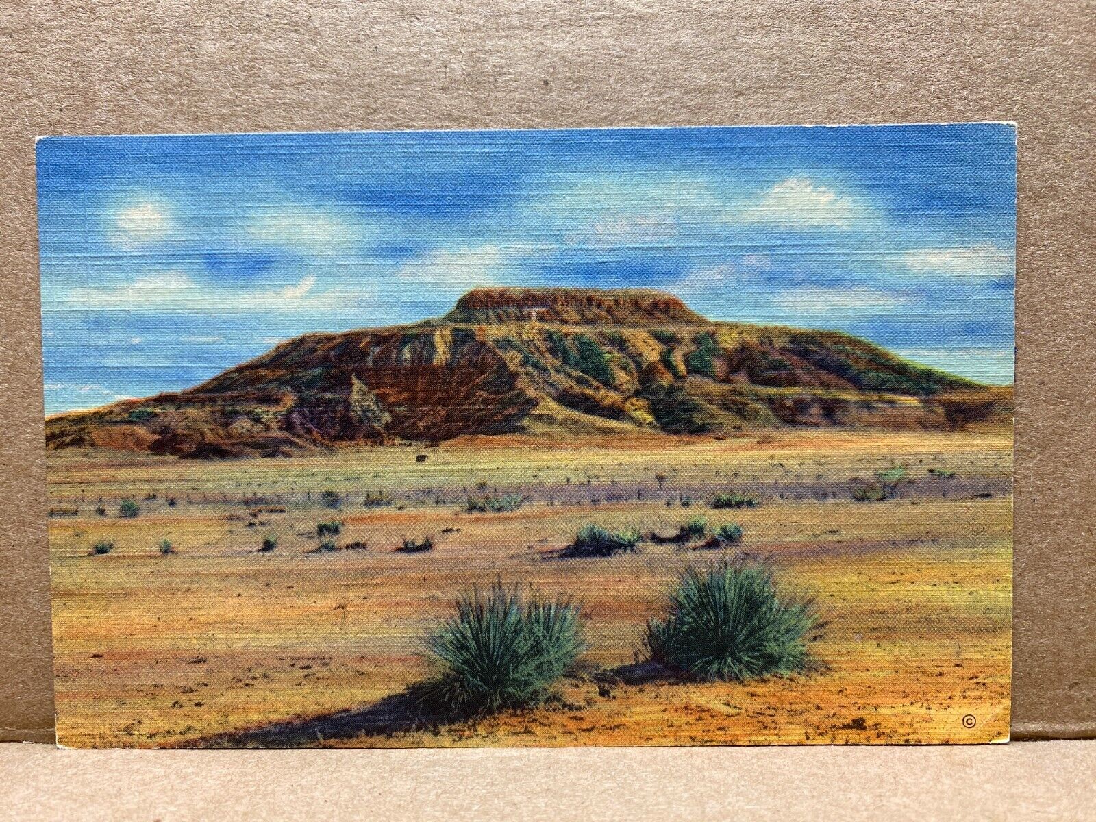 Tucumcari Mountain New Mexico Linen Postcard No 1348