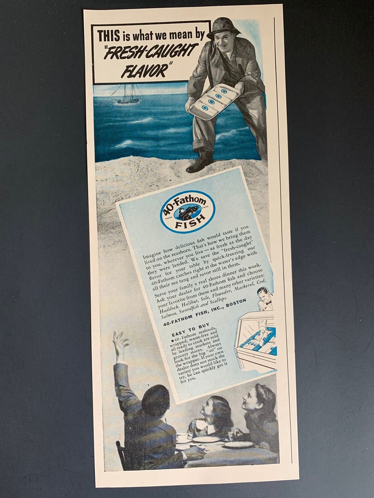 Vintage 1940s 40-Fathom Fish Inc. Ad