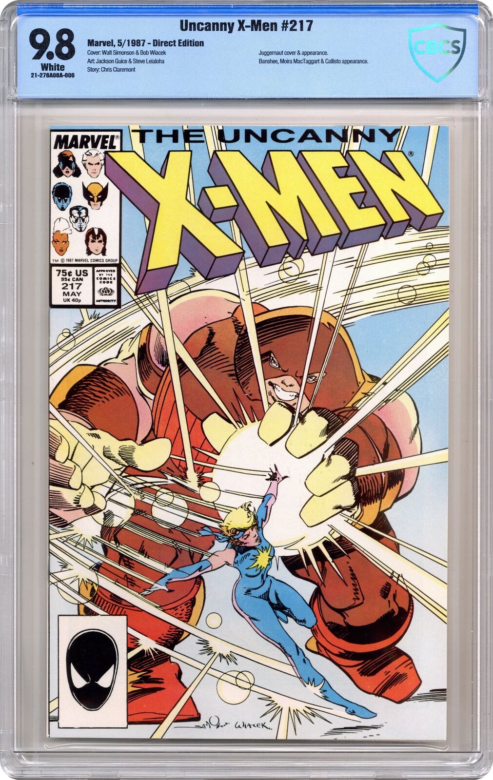 Uncanny X-Men #217D CBCS 9.8 1987 21-276A08A-006