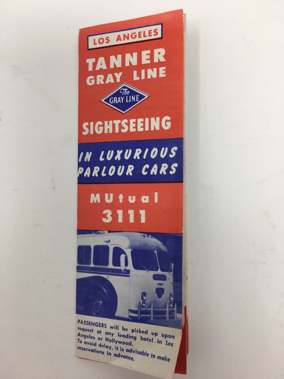 1950's Los Angeles California Gray Line Tanner Sightseeing Tours Pamphlet
