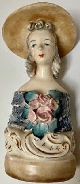 Rare Vintage Cordey Victorian Porcelain Lady In Hat. Circa 1940’s