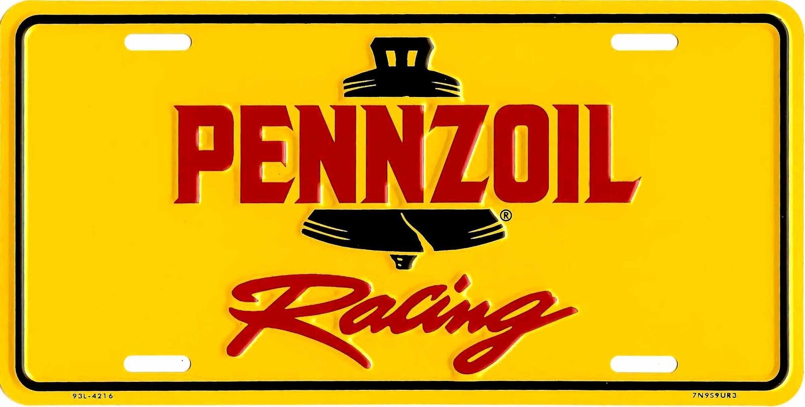 Vintage Pennzoil License Plate Embossed Metal New Old Stock Racing #351