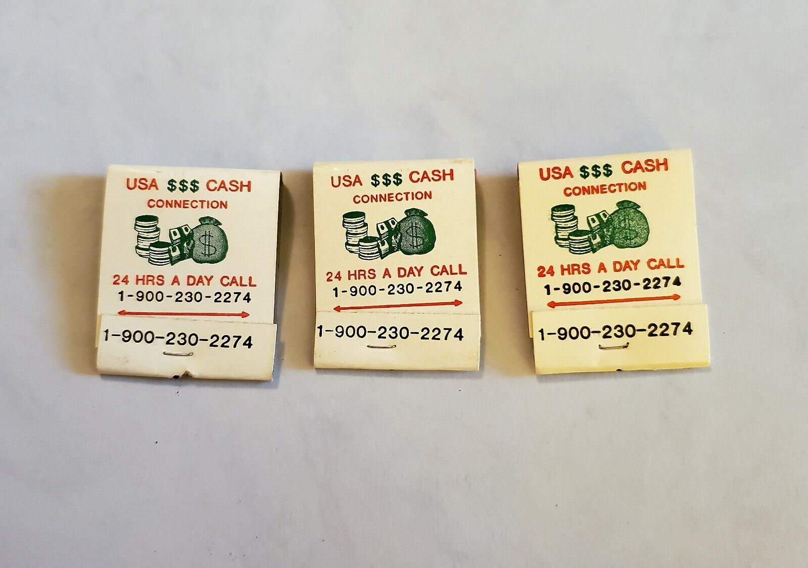 Vintage Stat Line USA Cash Connection Sports Betting Matchbook - Lot of 3