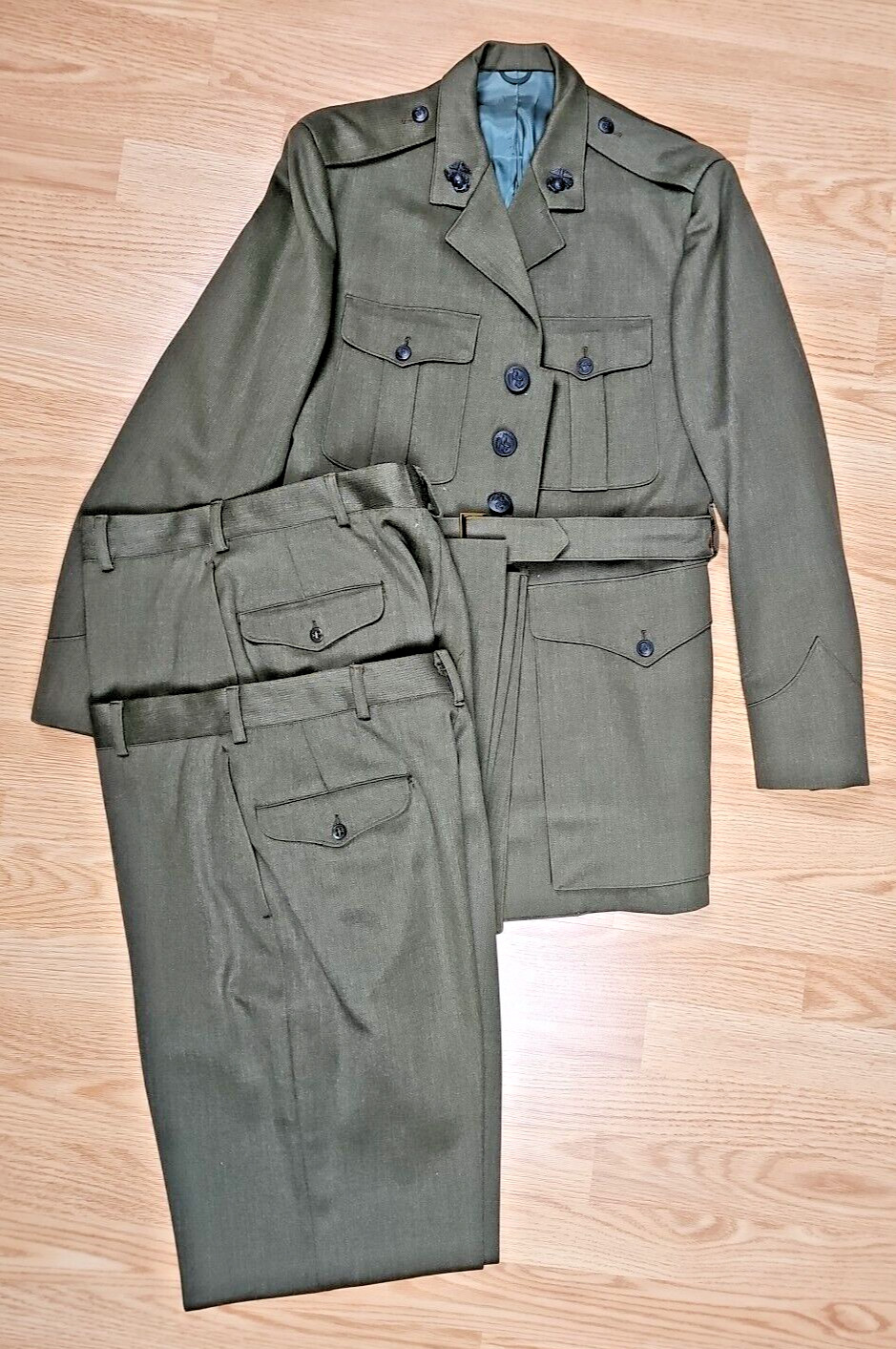 USMC Officer Uniform Dress Green Coat 2 Trousers Vietnam Era Original
