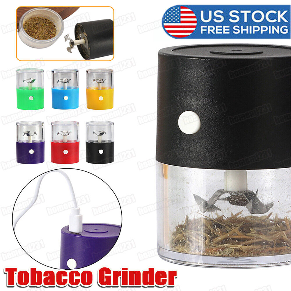 USB Rechargeable Portable Electric Auto Herb Tobacco Grinder Crusher Machine USA