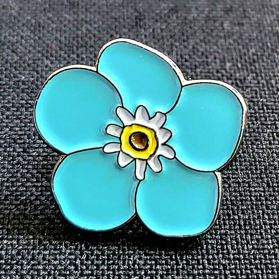 Alzheimer\'s Awareness Forget Me Not Blue Flower Enamel Lapel Pin Badge Dementia