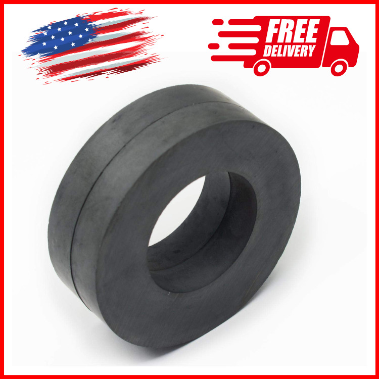 2 Pack Ceramic Ring Magnets Ferrite Strong Magnetic Material Free&Fast Shipping,