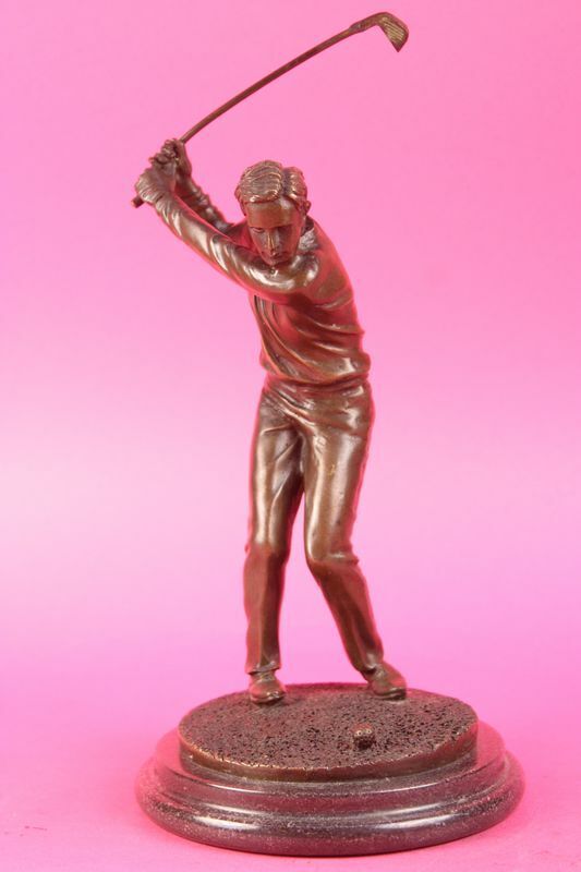 Handcrafted Superb Detailed Man Male Golfer Golf Sport Memorabilia Bronze Deal