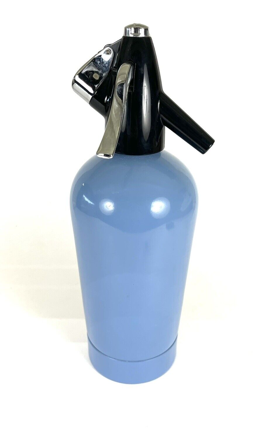 Vintage Sparklets Seltzer Syphon Bottle Blue Barware Sidecar Charger BOC 70s MCM