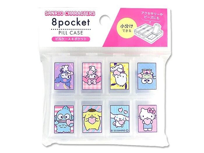 1PC Sanrio Characters Hello Kitty My Melody Kuromi 8 Pocket Pill Case US Seller