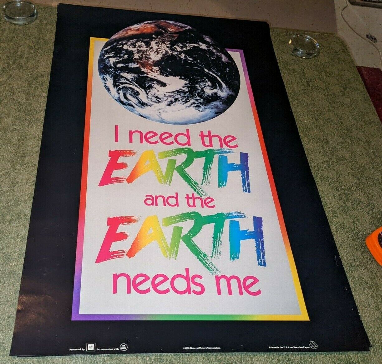 General Motors - I need the Earth climate change Poster 1990 USA Promo Dealer