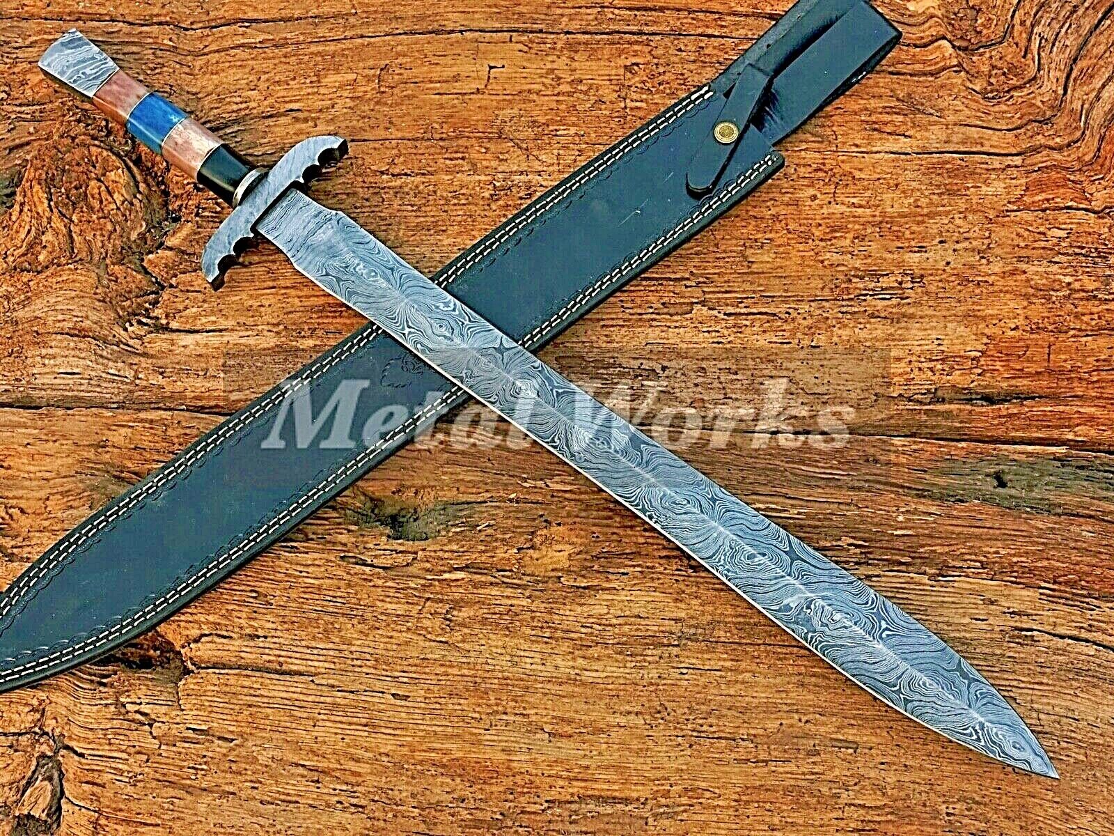 Handmade Functional Medieval Templar Knights Sword With Leather Sheath