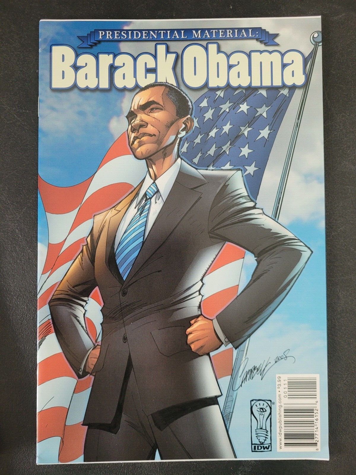 PRESIDENTIAL MATERIAL: BARACK OBAMA #1 (2008) IDW COMICS J. SCOTT CAMPBELL COVER