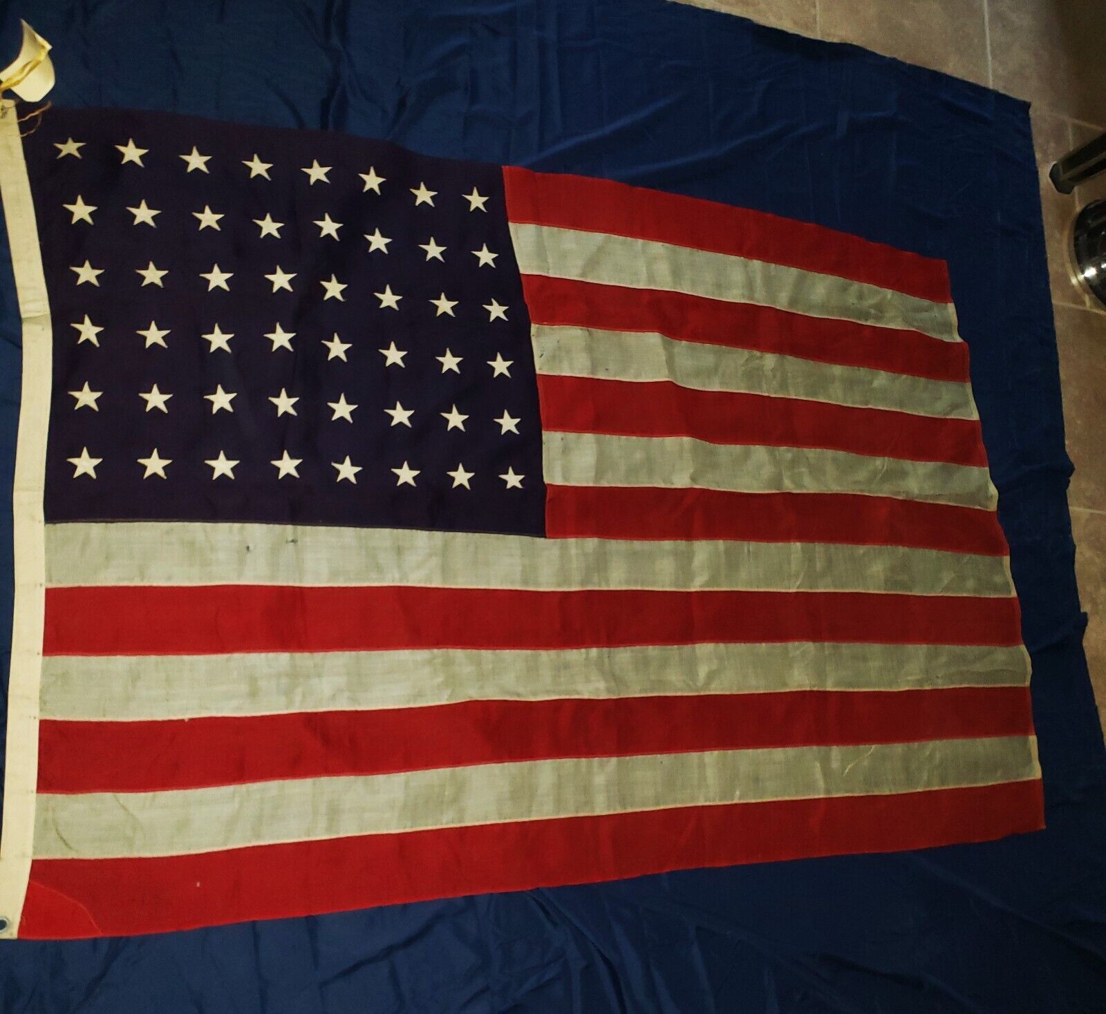 Vintage 48 Star WWI - WWII Era (1912-1959) US American Flag (b4 Alaska & Hawaii)