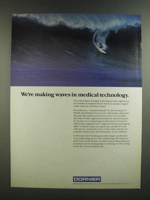 1986 Dornier Lithotripter Ad - We\'re Making Waves in Medical Technology