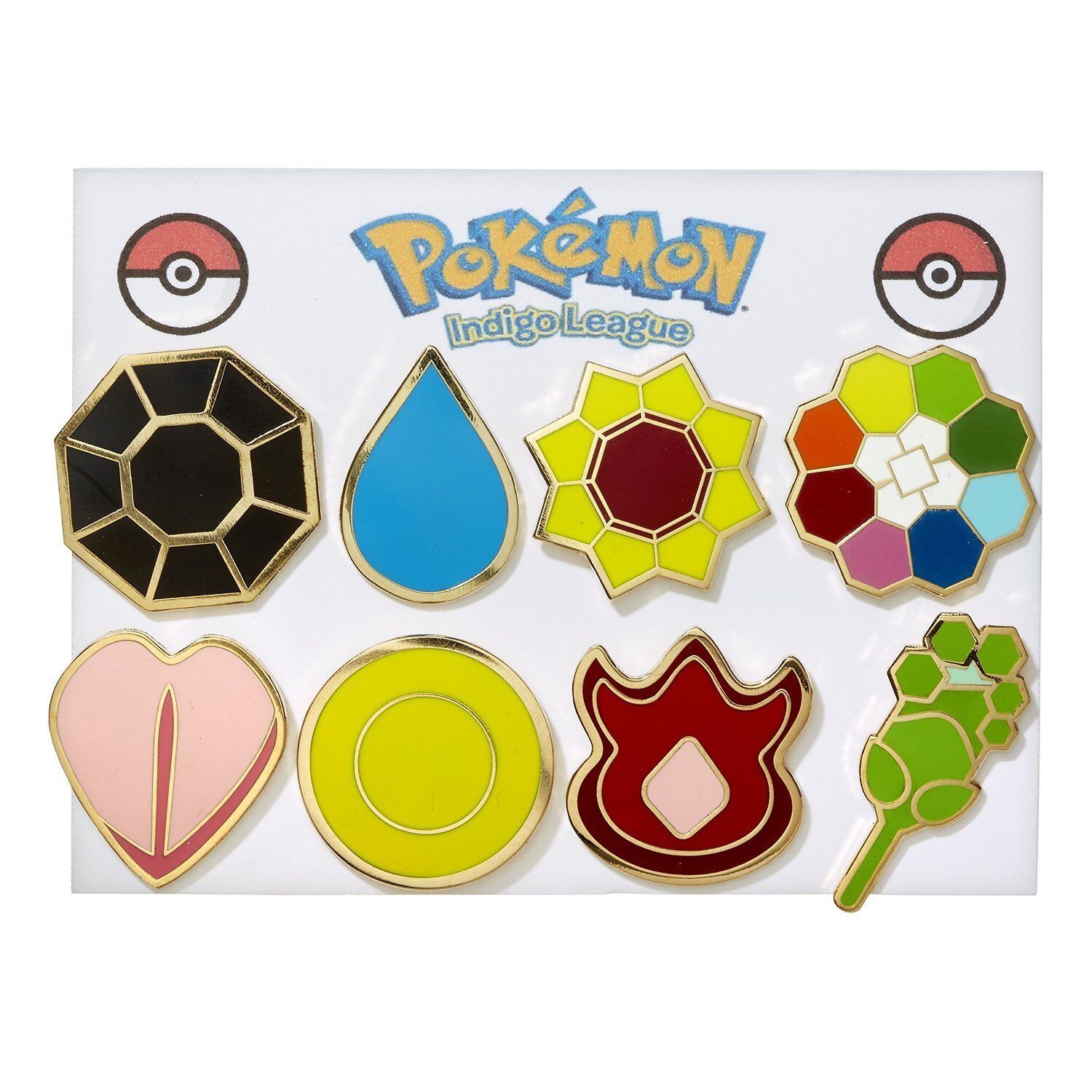 Pokemon Cartoon Anime All 8 Kanto Gym Badges from Generation Gen 1 for Cosplay