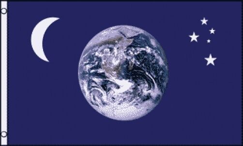 3\'x5\' Earth Moon And Stars Flag Banner Outdoor Planets Sky Space Astronomy 3x5
