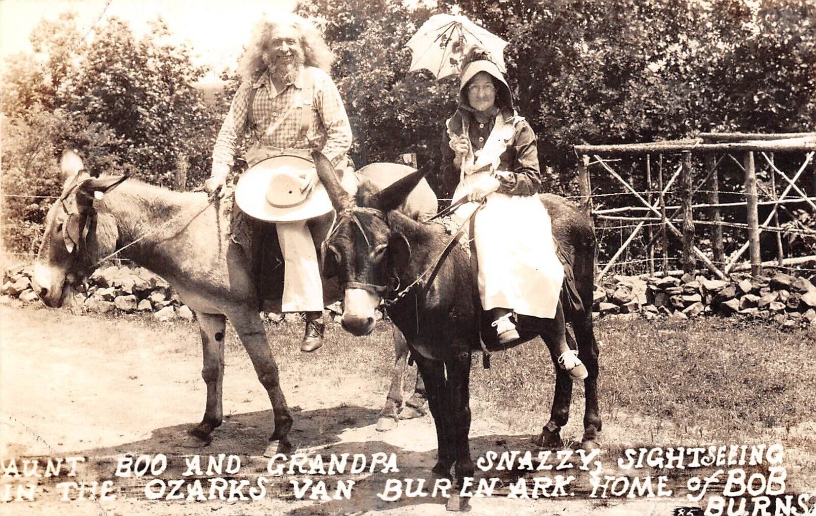 RPPC Aunt Boo And Grandpa Snazzy Sightseeing Van Buren Arkansas Photo Postcard