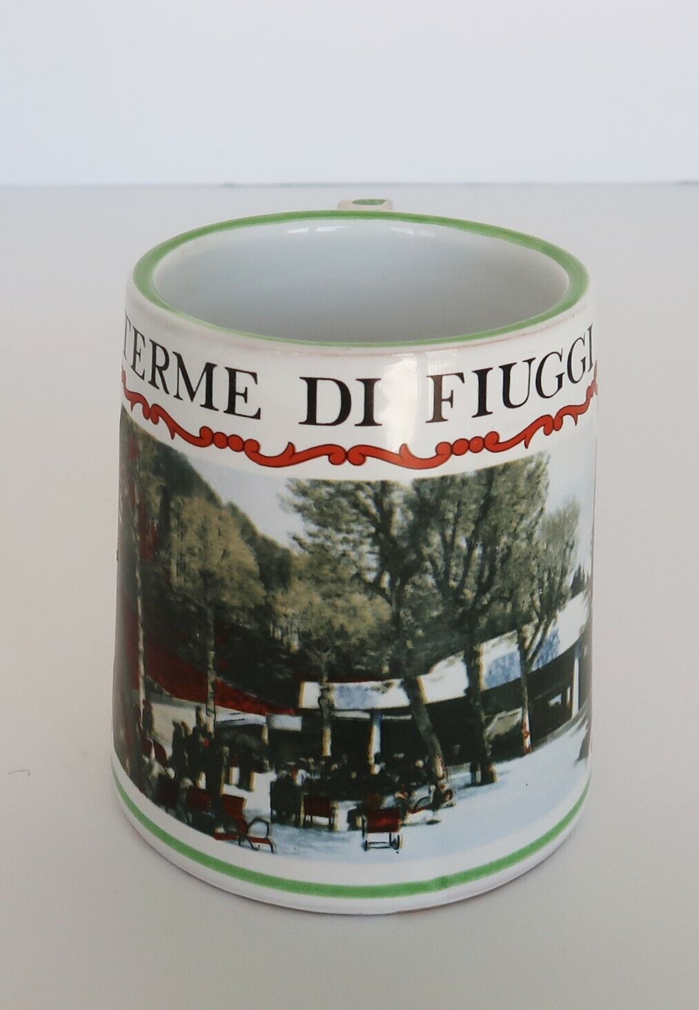 Vintage Nicolini Deruta Terme Di Fiuggi thermal baths handmade coffee mug