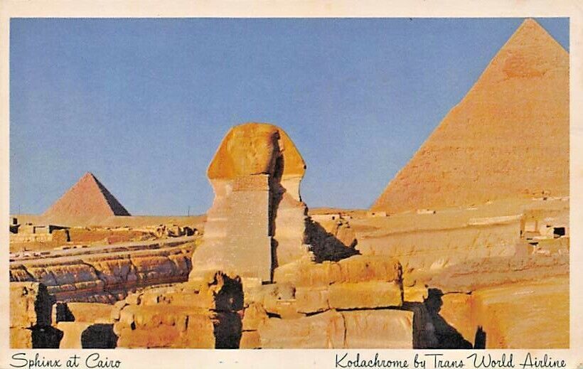 AIRLINE CITIES  TWA -Trans World Airlines The Great Pyramid of Egypt in Cario 