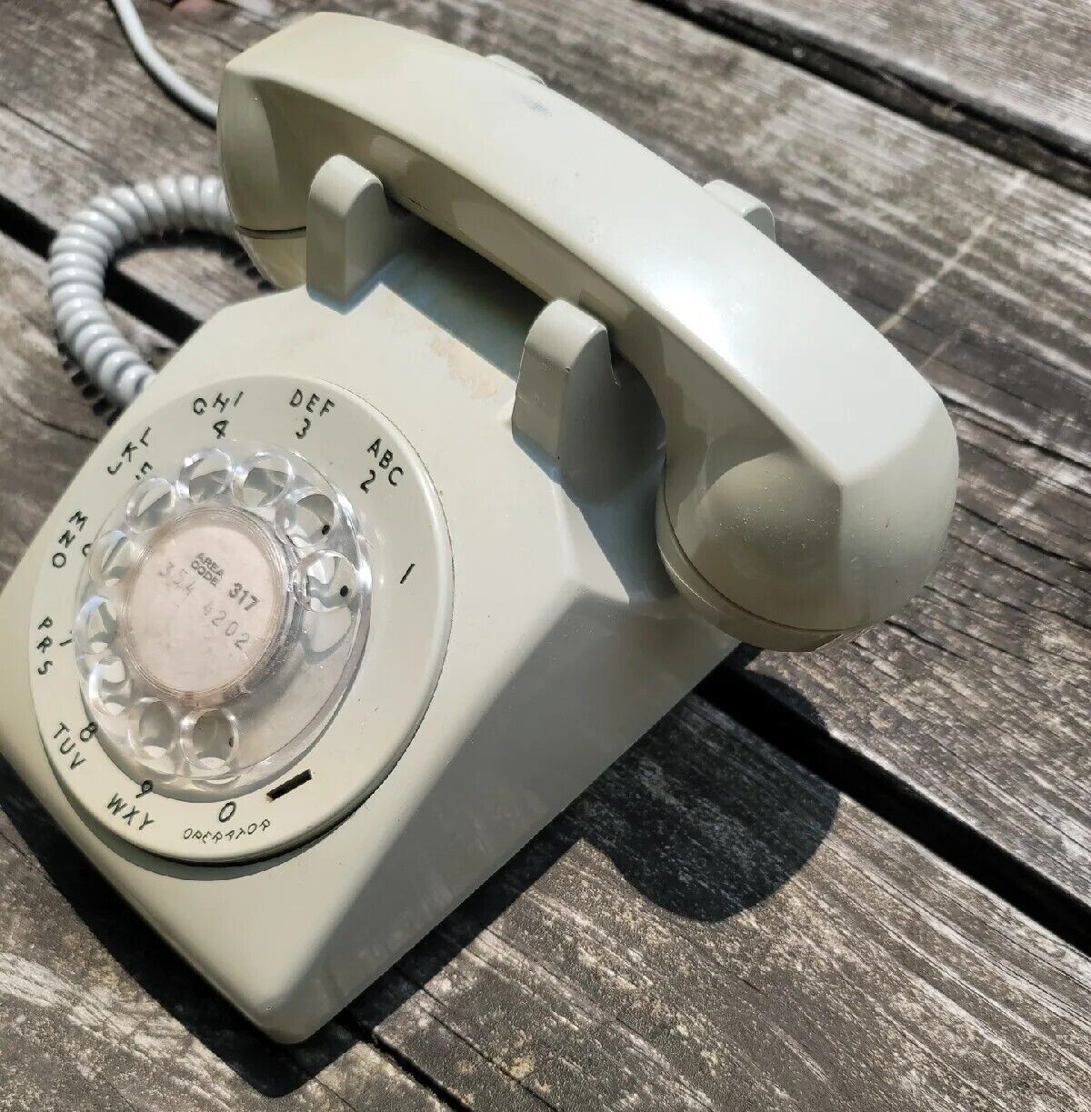 Vintage Bell System Western Electric Cream Rotary Desk Phone Cream Telephone