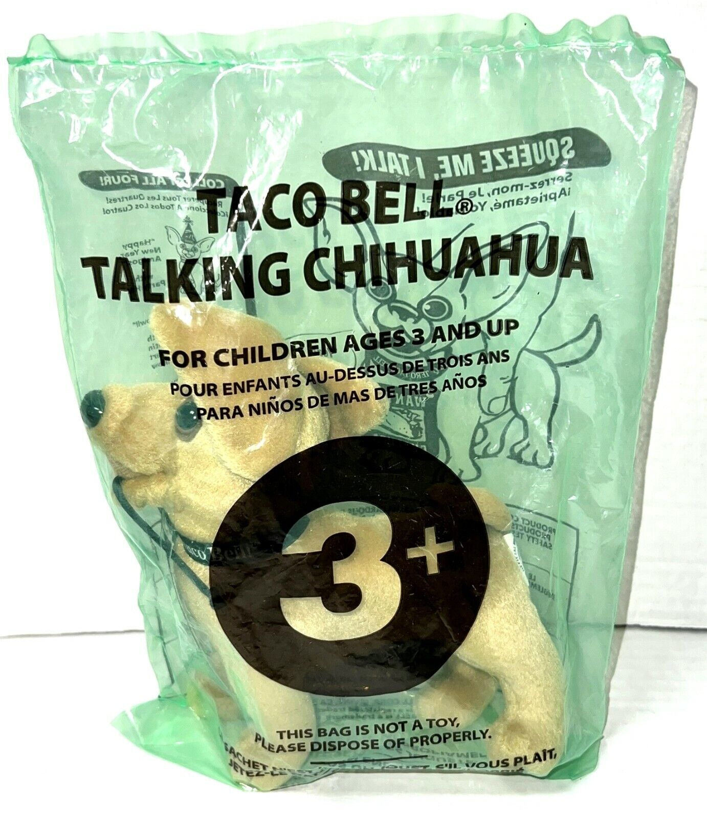 NEW Taco Bell Chihuahua Talking Dog Yo Quiero Yeah Drop Wanted Chalupa Sealed