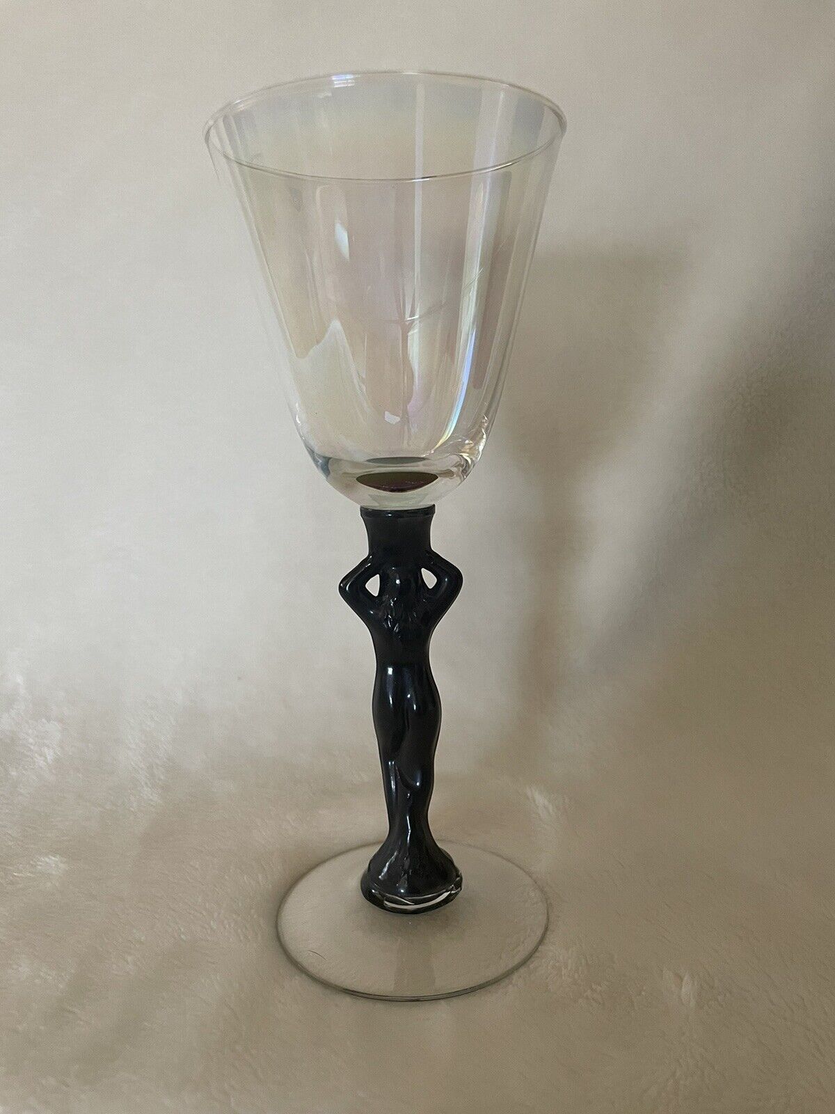 CAMBRIDGE Glass Company Ebony Black Statuesque goblet/wine glass Nude Stem