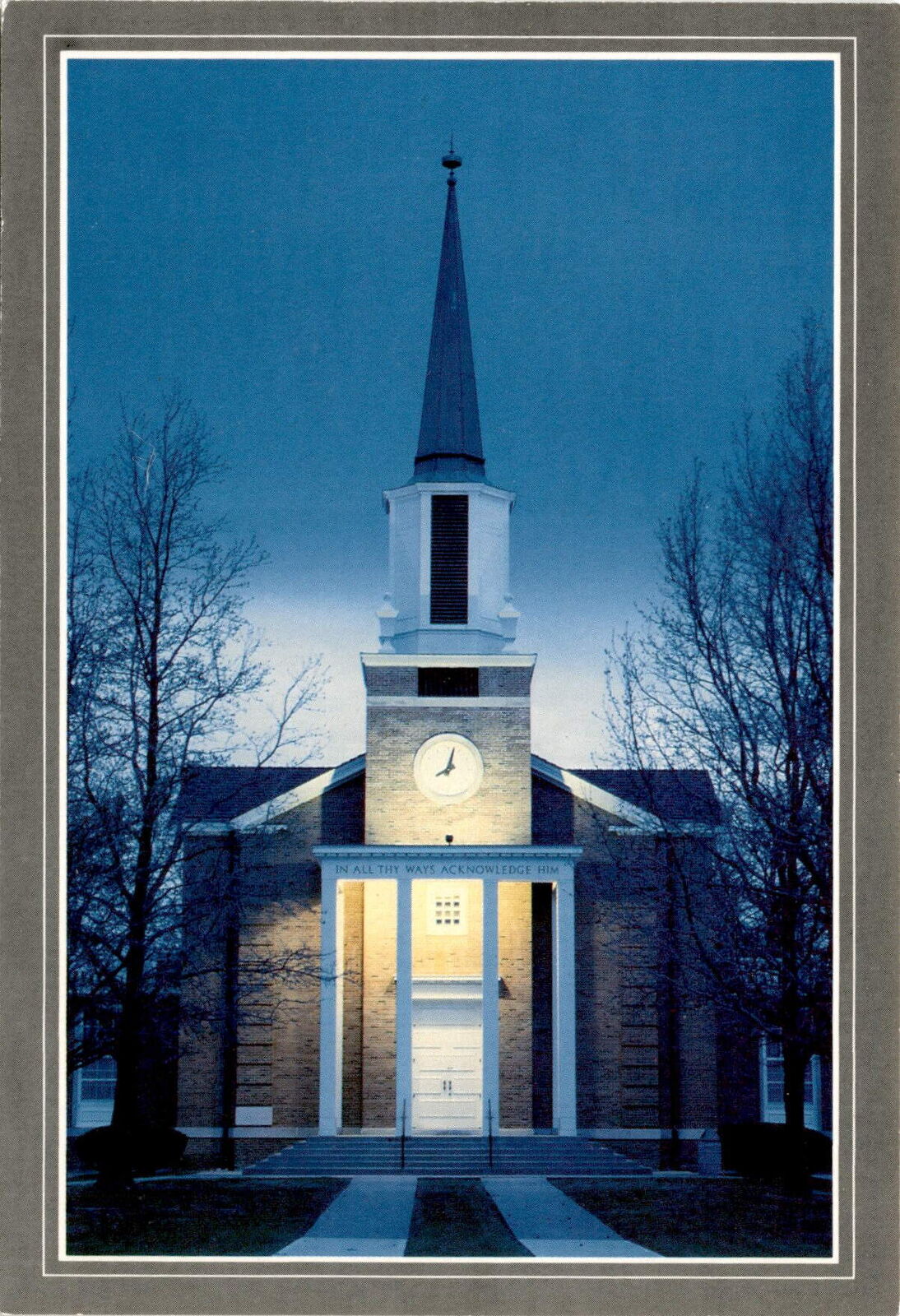 Serene chapel at Cottey College in Missouri. postcard