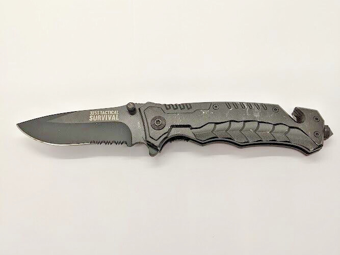 TRS 325S Tactical Survival Folding Pocket Knife Assisted Combo Liner Lockback